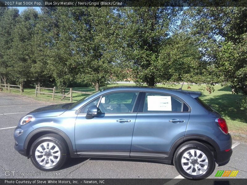 Blue Sky Metallic / Nero/Grigio (Black/Gray) 2017 Fiat 500X Pop