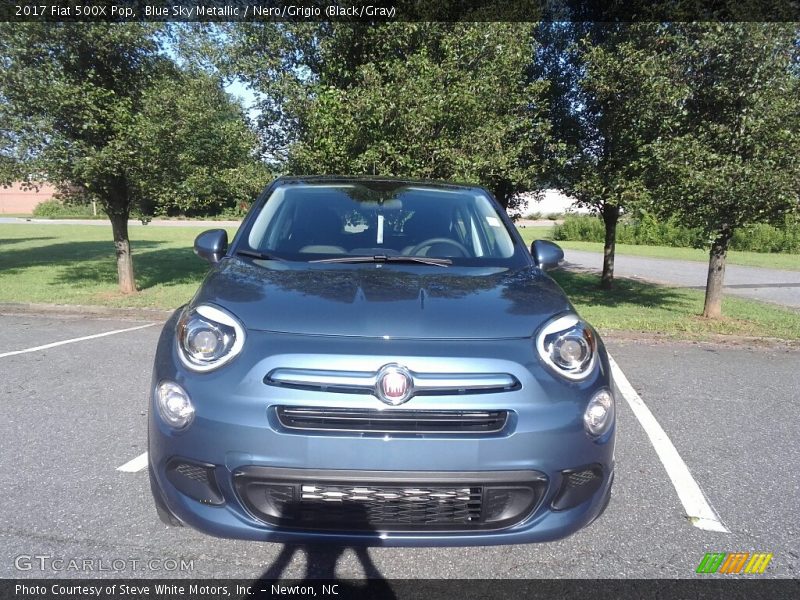 Blue Sky Metallic / Nero/Grigio (Black/Gray) 2017 Fiat 500X Pop