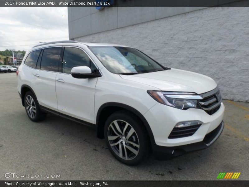 White Diamond Pearl / Black 2017 Honda Pilot Elite AWD