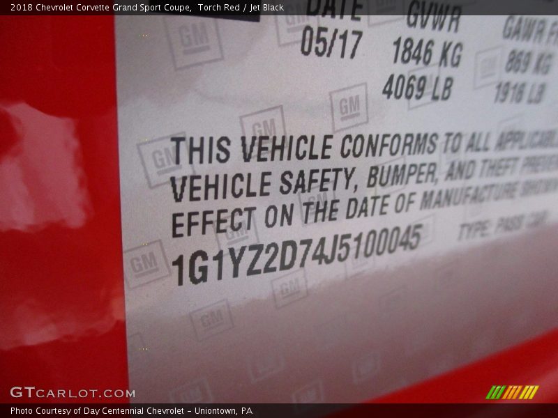 Torch Red / Jet Black 2018 Chevrolet Corvette Grand Sport Coupe