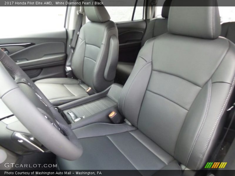 White Diamond Pearl / Black 2017 Honda Pilot Elite AWD