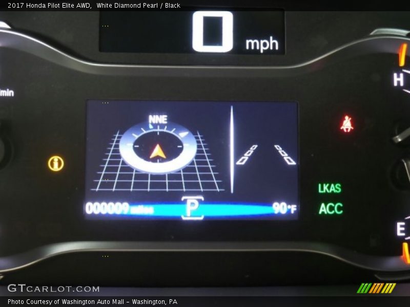 White Diamond Pearl / Black 2017 Honda Pilot Elite AWD