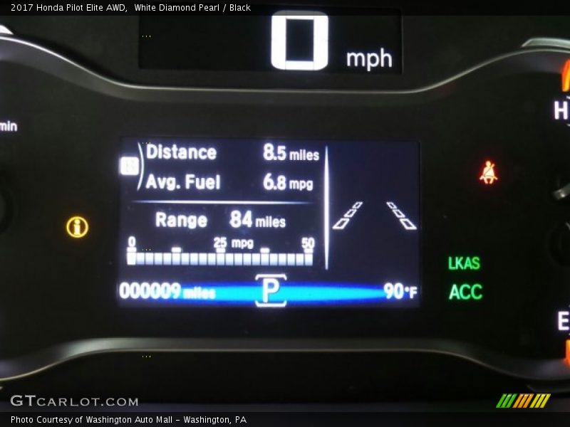 White Diamond Pearl / Black 2017 Honda Pilot Elite AWD
