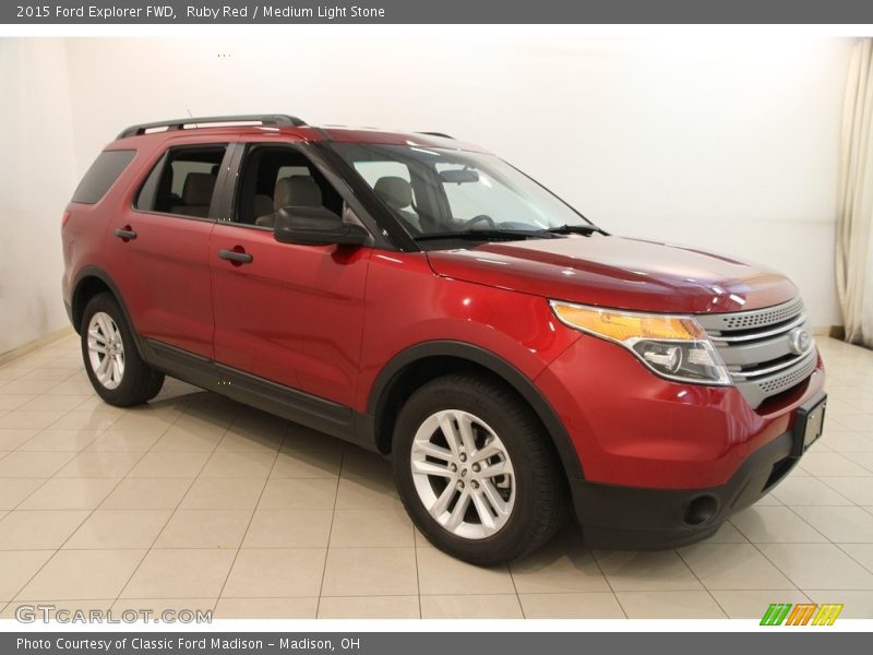 Ruby Red / Medium Light Stone 2015 Ford Explorer FWD