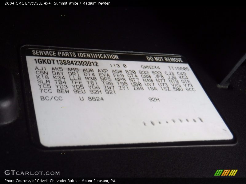 Summit White / Medium Pewter 2004 GMC Envoy SLE 4x4