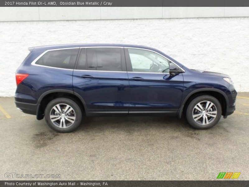 Obsidian Blue Metallic / Gray 2017 Honda Pilot EX-L AWD