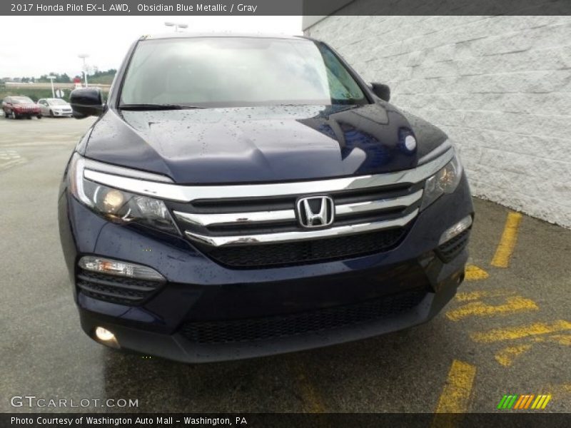 Obsidian Blue Metallic / Gray 2017 Honda Pilot EX-L AWD