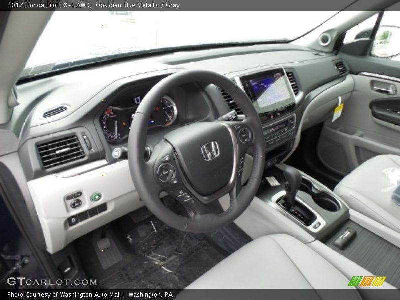 Obsidian Blue Metallic / Gray 2017 Honda Pilot EX-L AWD