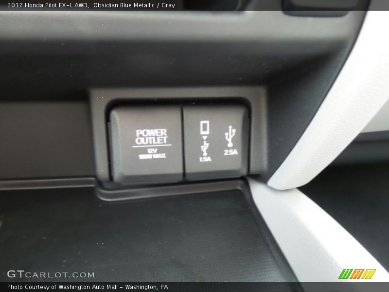 Obsidian Blue Metallic / Gray 2017 Honda Pilot EX-L AWD
