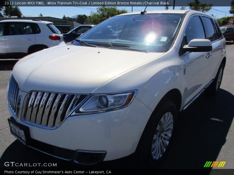 White Platinum Tri-Coat / Limited Edition Bronze Metallic/Charcoal Black 2013 Lincoln MKX FWD