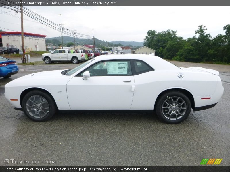 White Knuckle / Black/Ruby Red 2017 Dodge Challenger GT AWD