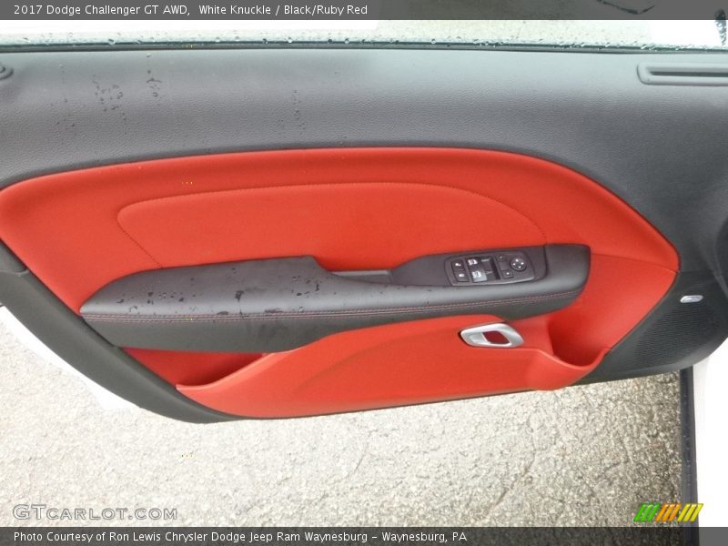 White Knuckle / Black/Ruby Red 2017 Dodge Challenger GT AWD