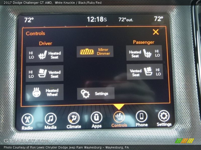 White Knuckle / Black/Ruby Red 2017 Dodge Challenger GT AWD