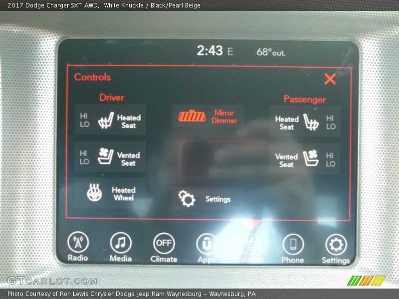 White Knuckle / Black/Pearl Beige 2017 Dodge Charger SXT AWD