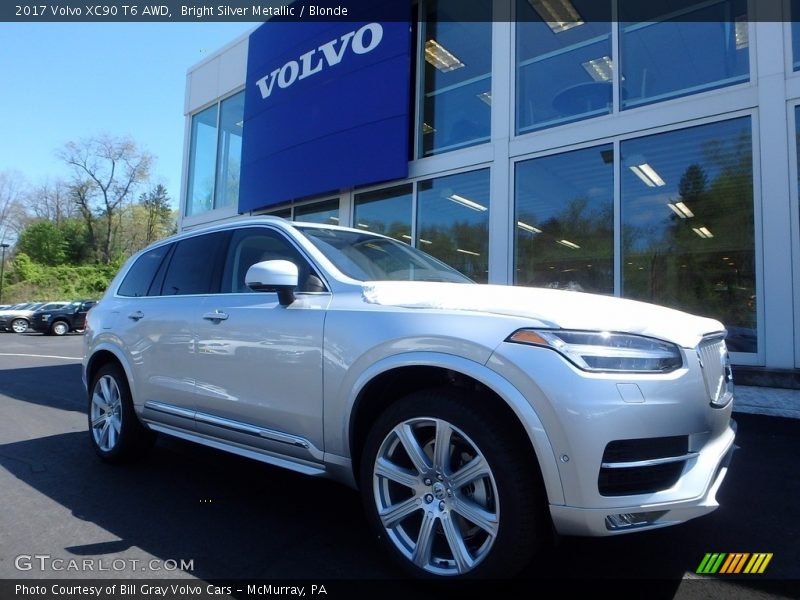 Bright Silver Metallic / Blonde 2017 Volvo XC90 T6 AWD