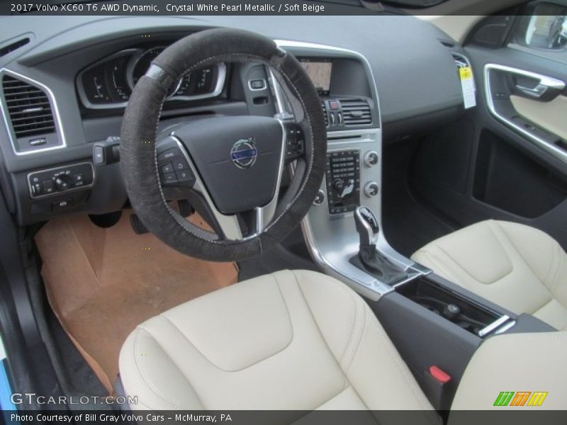 Crystal White Pearl Metallic / Soft Beige 2017 Volvo XC60 T6 AWD Dynamic