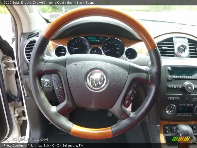 White Opal / Ebony Black/Ebony 2009 Buick Enclave CXL AWD