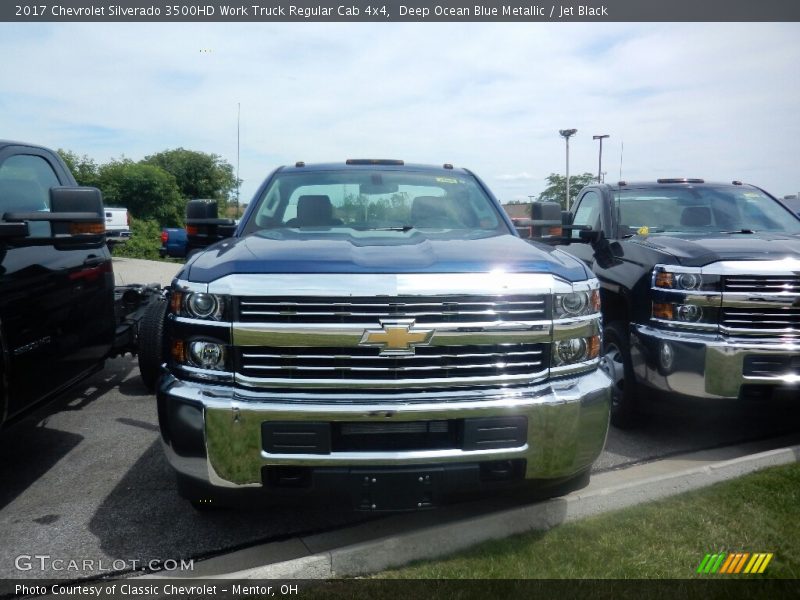 Deep Ocean Blue Metallic / Jet Black 2017 Chevrolet Silverado 3500HD Work Truck Regular Cab 4x4