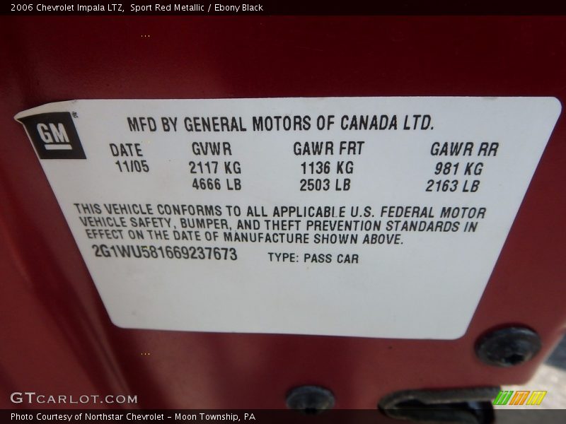 Sport Red Metallic / Ebony Black 2006 Chevrolet Impala LTZ