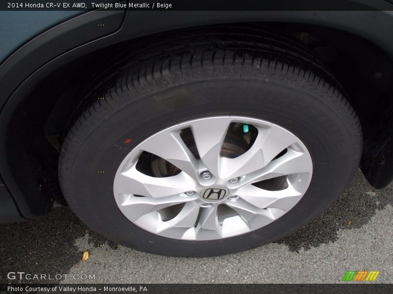 Twilight Blue Metallic / Beige 2014 Honda CR-V EX AWD