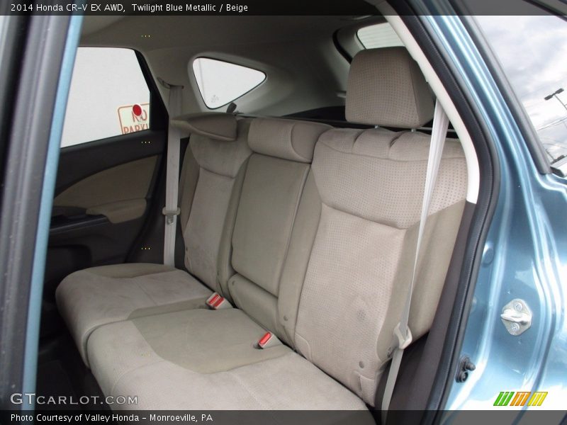 Twilight Blue Metallic / Beige 2014 Honda CR-V EX AWD