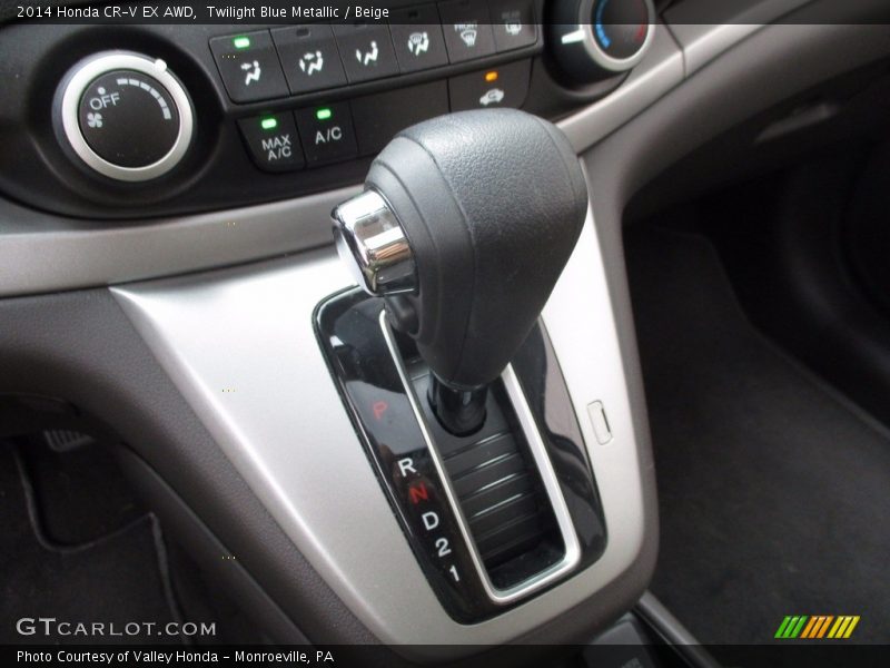 Twilight Blue Metallic / Beige 2014 Honda CR-V EX AWD