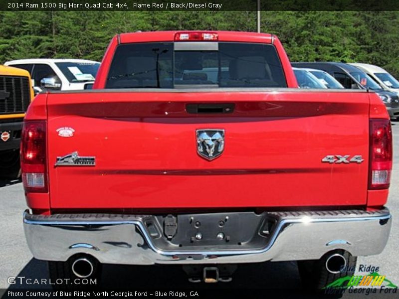 Flame Red / Black/Diesel Gray 2014 Ram 1500 Big Horn Quad Cab 4x4