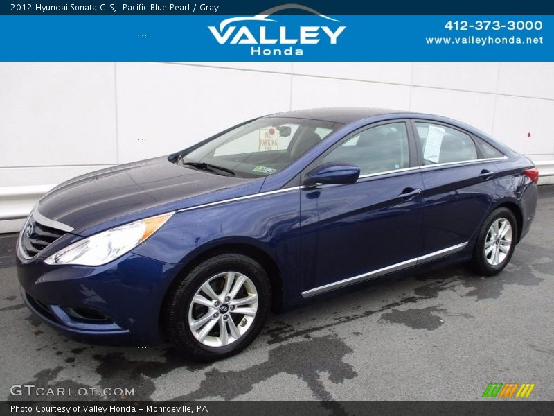 Pacific Blue Pearl / Gray 2012 Hyundai Sonata GLS