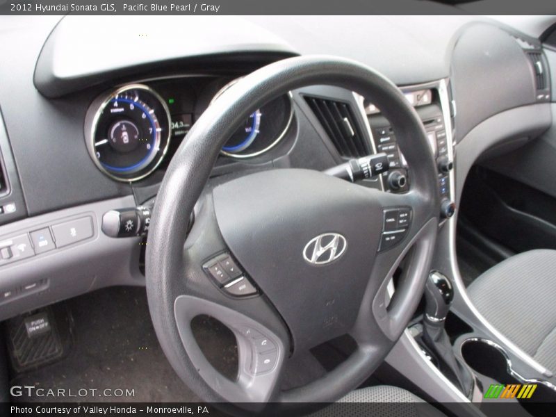 Pacific Blue Pearl / Gray 2012 Hyundai Sonata GLS