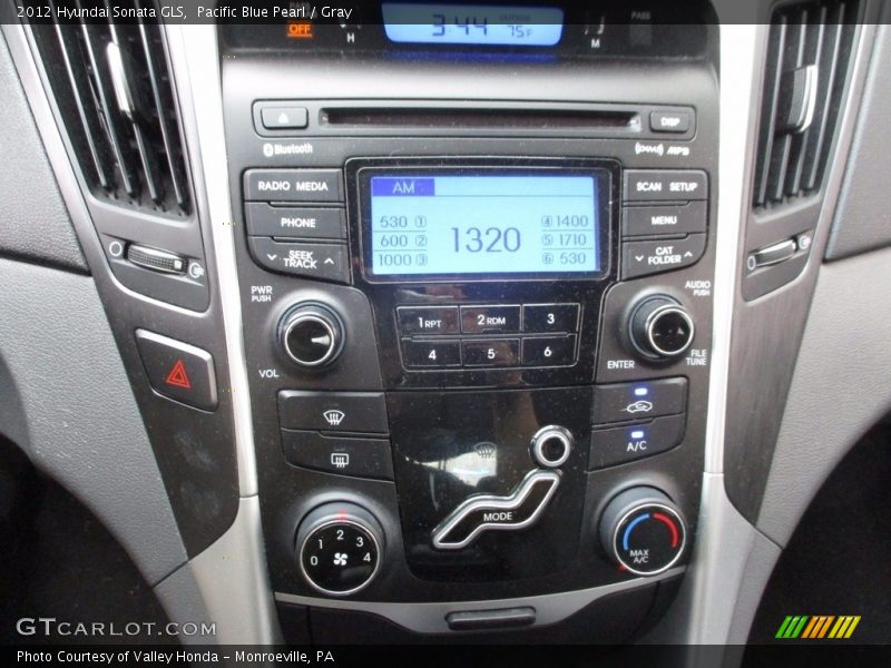 Pacific Blue Pearl / Gray 2012 Hyundai Sonata GLS