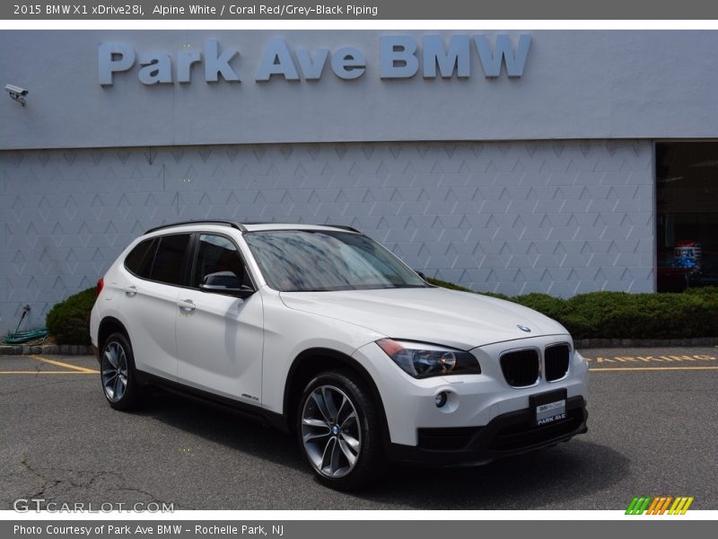 Alpine White / Coral Red/Grey-Black Piping 2015 BMW X1 xDrive28i