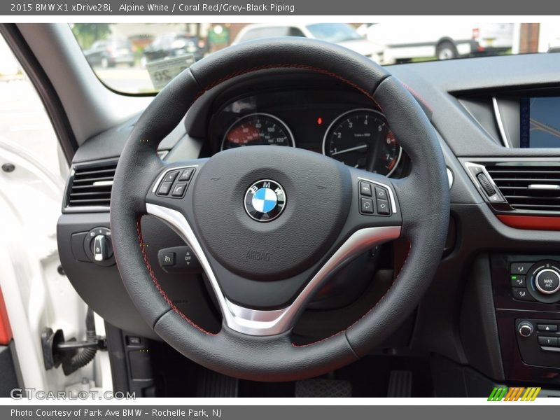 Alpine White / Coral Red/Grey-Black Piping 2015 BMW X1 xDrive28i