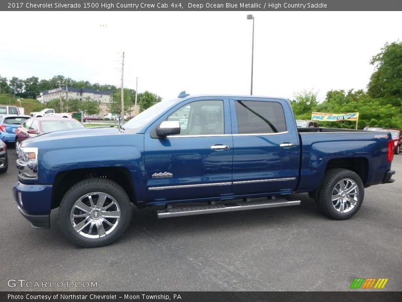 Deep Ocean Blue Metallic / High Country Saddle 2017 Chevrolet Silverado 1500 High Country Crew Cab 4x4