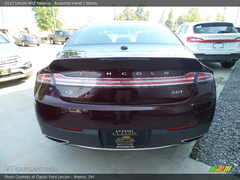Burgundy Velvet / Ebony 2017 Lincoln MKZ Reserve