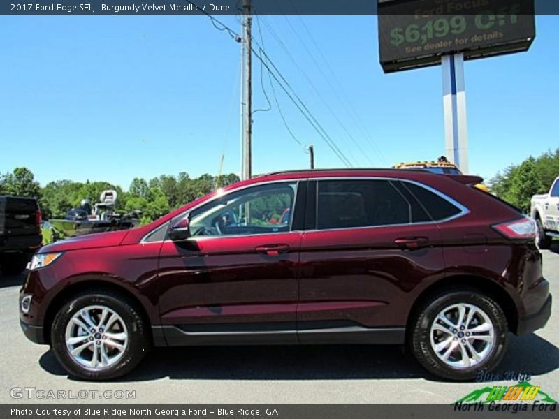 Burgundy Velvet Metallic / Dune 2017 Ford Edge SEL
