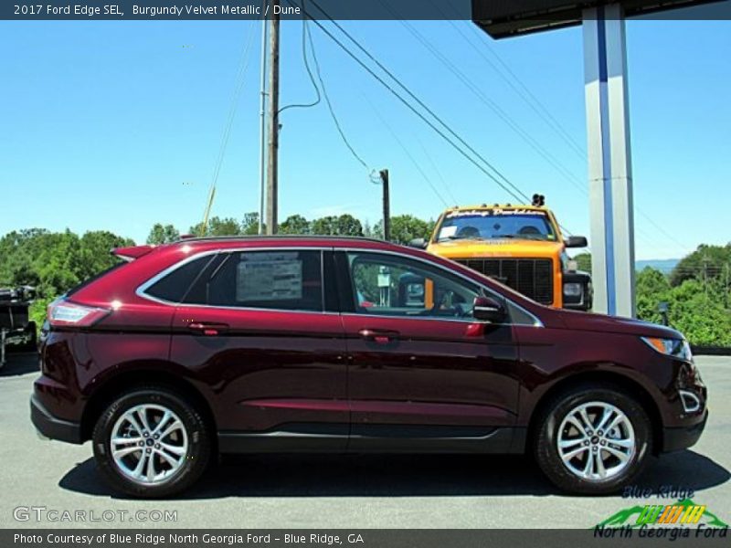 Burgundy Velvet Metallic / Dune 2017 Ford Edge SEL