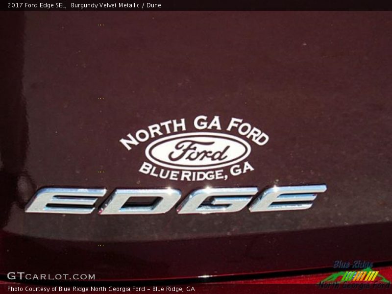 Burgundy Velvet Metallic / Dune 2017 Ford Edge SEL