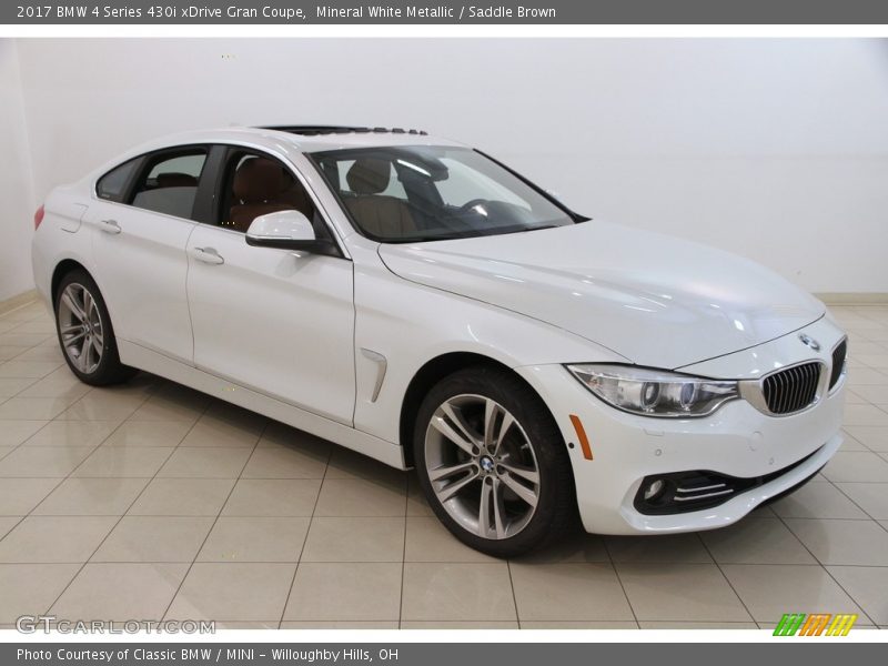 Mineral White Metallic / Saddle Brown 2017 BMW 4 Series 430i xDrive Gran Coupe