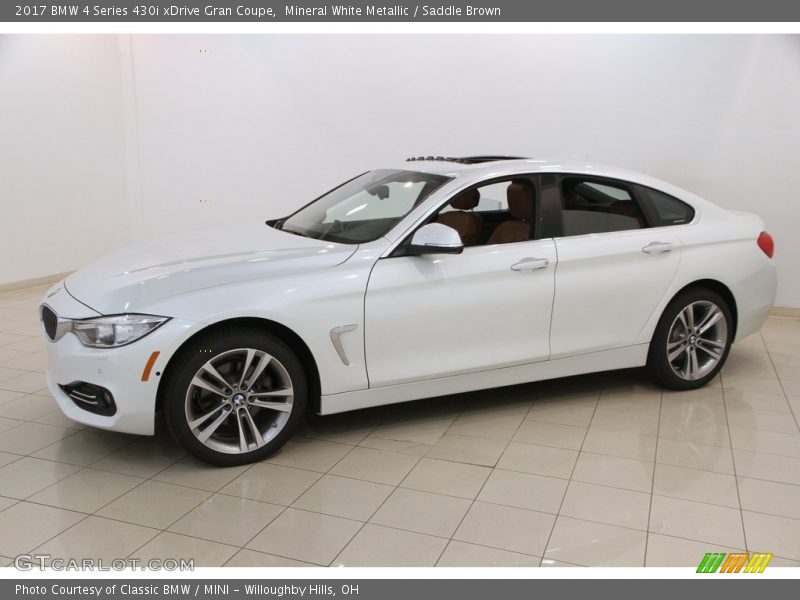 Mineral White Metallic / Saddle Brown 2017 BMW 4 Series 430i xDrive Gran Coupe