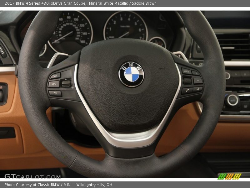 Mineral White Metallic / Saddle Brown 2017 BMW 4 Series 430i xDrive Gran Coupe