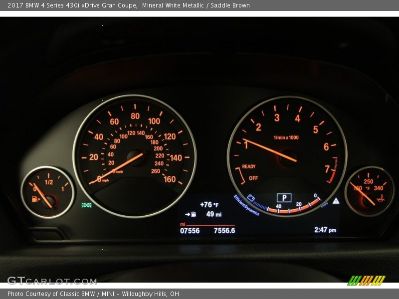 Mineral White Metallic / Saddle Brown 2017 BMW 4 Series 430i xDrive Gran Coupe