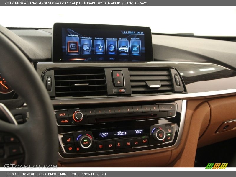 Mineral White Metallic / Saddle Brown 2017 BMW 4 Series 430i xDrive Gran Coupe