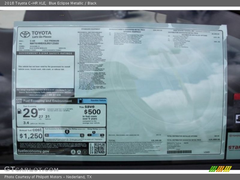 Blue Eclipse Metallic / Black 2018 Toyota C-HR XLE