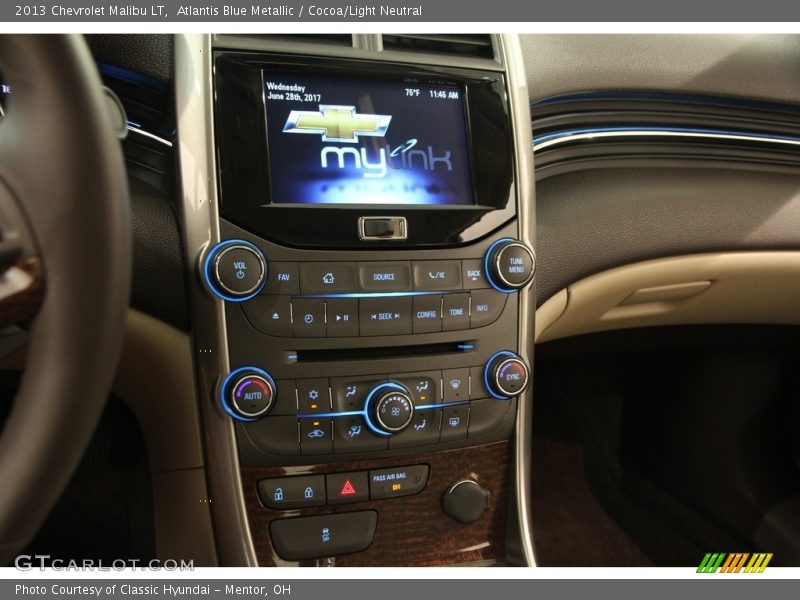 Atlantis Blue Metallic / Cocoa/Light Neutral 2013 Chevrolet Malibu LT