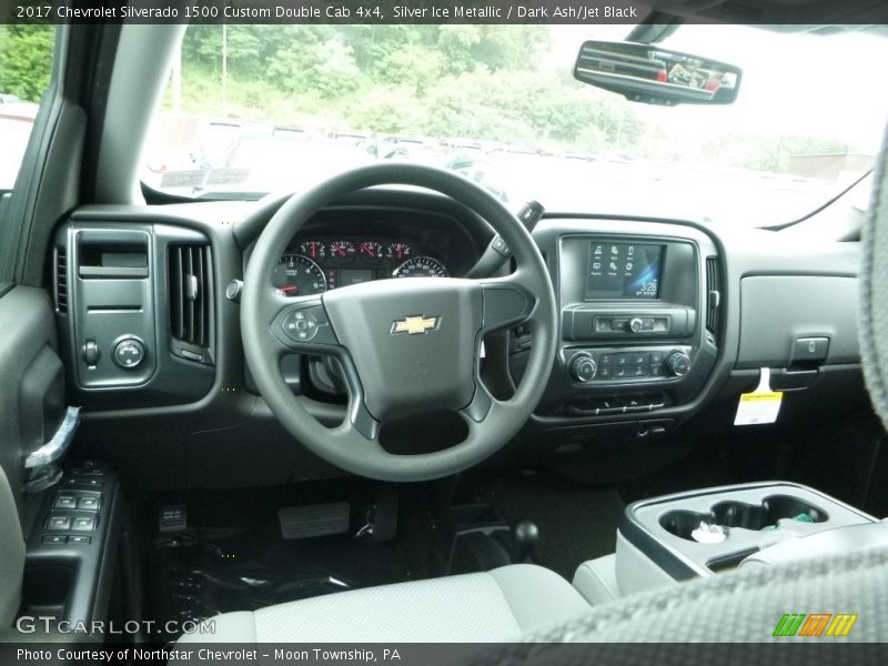 Silver Ice Metallic / Dark Ash/Jet Black 2017 Chevrolet Silverado 1500 Custom Double Cab 4x4