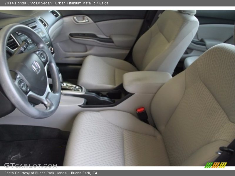 Urban Titanium Metallic / Beige 2014 Honda Civic LX Sedan