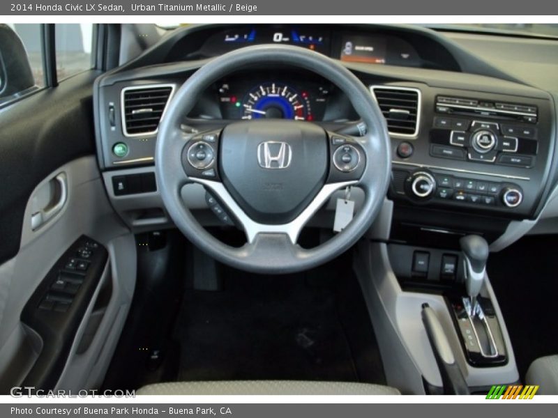 Urban Titanium Metallic / Beige 2014 Honda Civic LX Sedan
