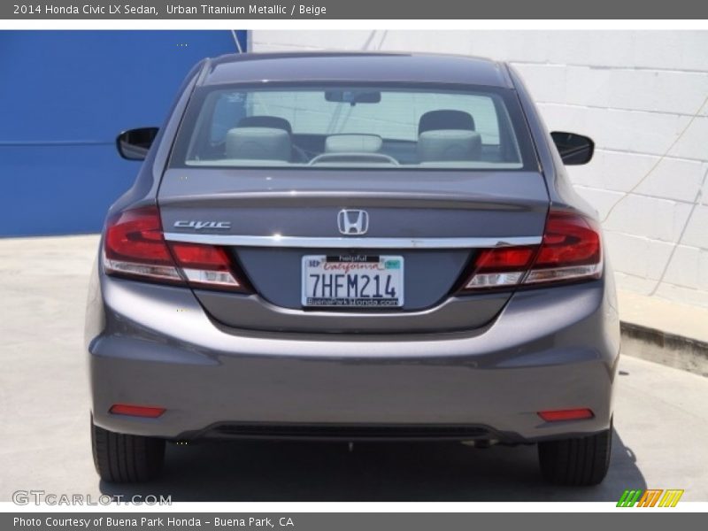 Urban Titanium Metallic / Beige 2014 Honda Civic LX Sedan