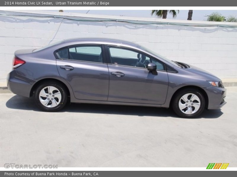 Urban Titanium Metallic / Beige 2014 Honda Civic LX Sedan