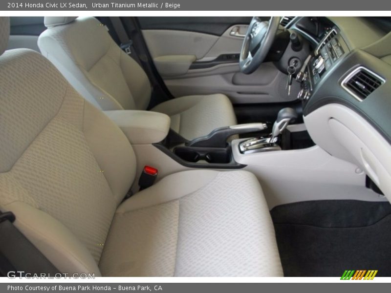 Urban Titanium Metallic / Beige 2014 Honda Civic LX Sedan